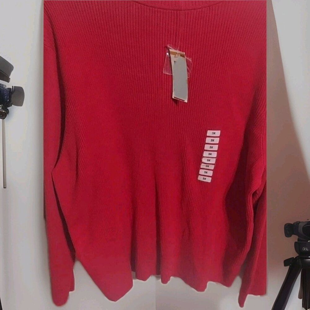 Karen Scott Woman's Apparel - 3X Red Amore Pullover Sweater Winter NWT Christmas